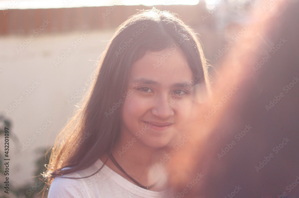 Portrait of a shy pretty girl Portrait of a shy pretty girl
