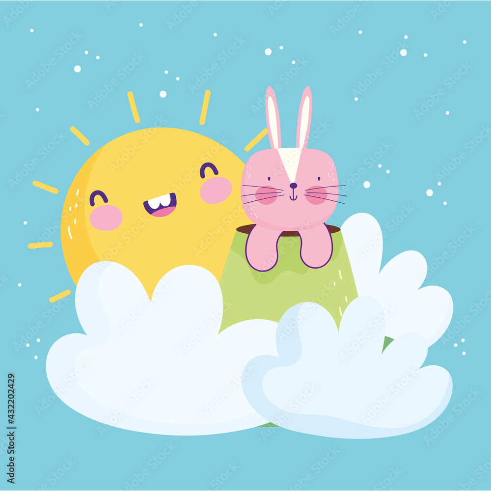 cute bunny sun clouds cute bunny sun clouds