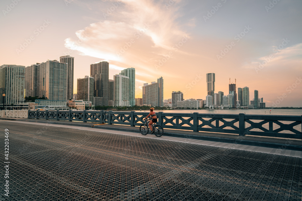 Obraz premium downtown city at sunset