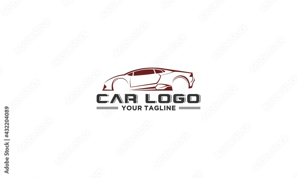 sports car logo with cool sports car illustration sports car logo with cool sports car illustration