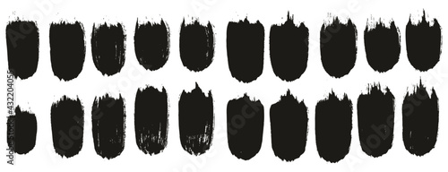 Round Brush Thick Straight Lines Artist Brush High Detail Abstract Vector Background Set 