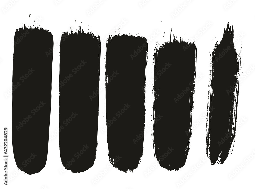 Round Brush Thick Straight Lines Artist Brush High Detail Abstract Vector Background Set Round Brush Thick Straight Lines Artist Brush High Detail Abstract Vector Background Set