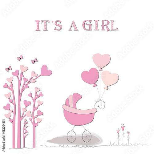 Tarjeta de felicitación nacimiento de niña.