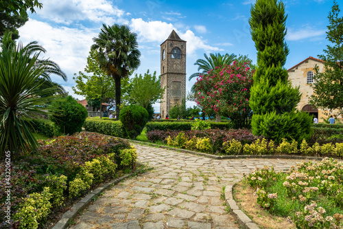 Hagia Sophia in Trabzon, the view of architecture and garden in Trabzon, Turkey.  Ayasofia is a formerly Greek Orthodox church which was converted into a mosque in 1584 photo