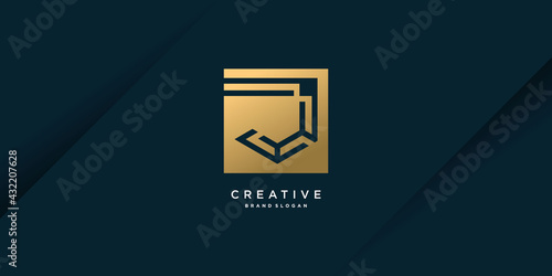 Golden J letter logo template with creative concept and modern unique style part 4