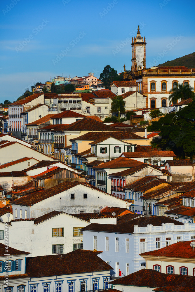 A partial view of the historic colonial centre of Ouro Preto, Minas Gerais state, Brazil	
