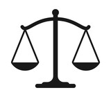 Justice scales simple icon vector