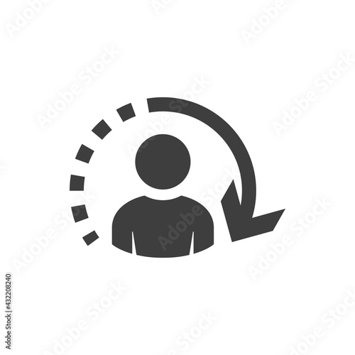 Employee retention icon. Returning customer, client retention icon.