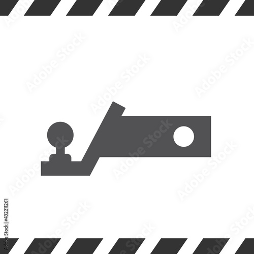 Trailer hitch black silhouette. Vector