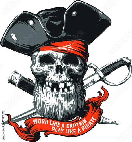 Vector Illustration of pirate skull