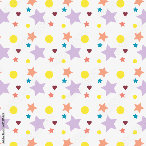 hearts dots stars pattern