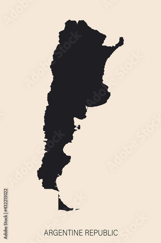 Highly detailed Argentina map with borders isolated on background