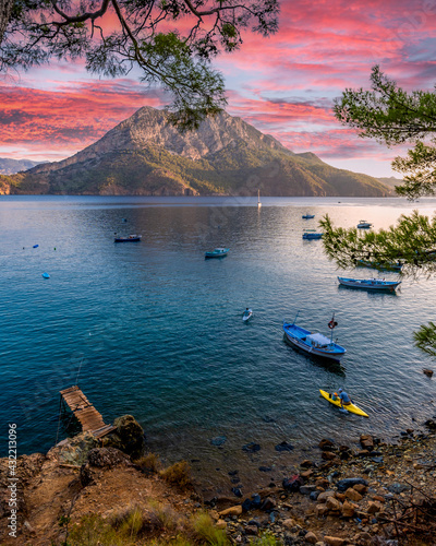 Fototapeta Naklejka Na Ścianę i Meble -  Adrasan coastal view in Antalya Province in Turkey