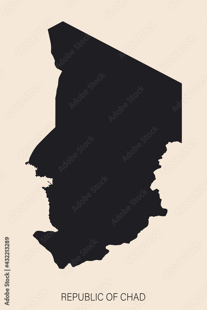 Highly detailed Chad map with borders isolated on background Highly detailed Chad map with borders isolated on background