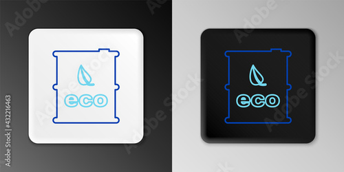 Line Bio fuel barrel icon isolated on grey background. Eco bio and canister. Green environment and recycle. Colorful outline concept. Vector