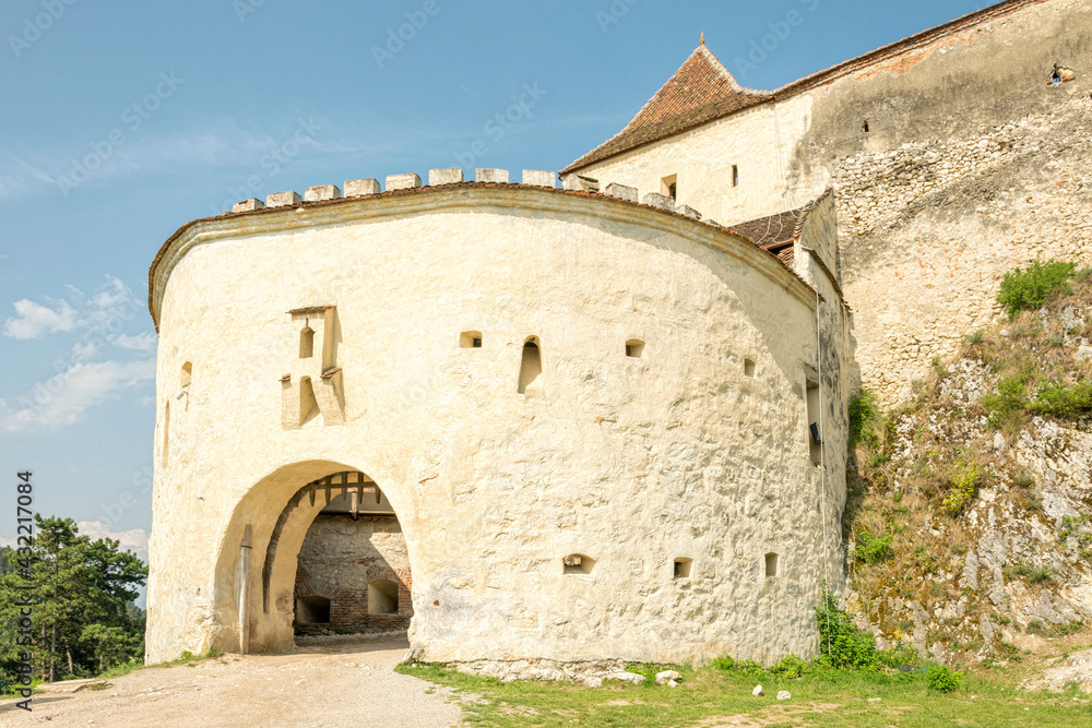 Medieval castle Rasnov. Saxon architecture of Romania