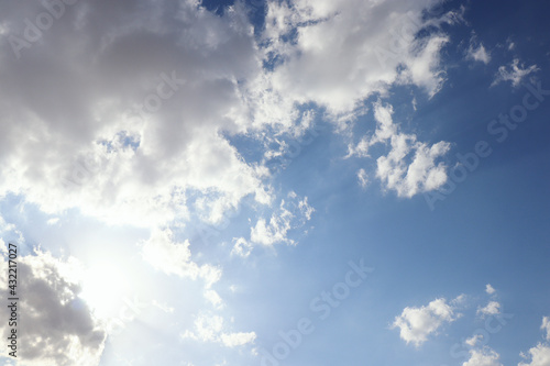 dramatic cloudy blue sky heaven air