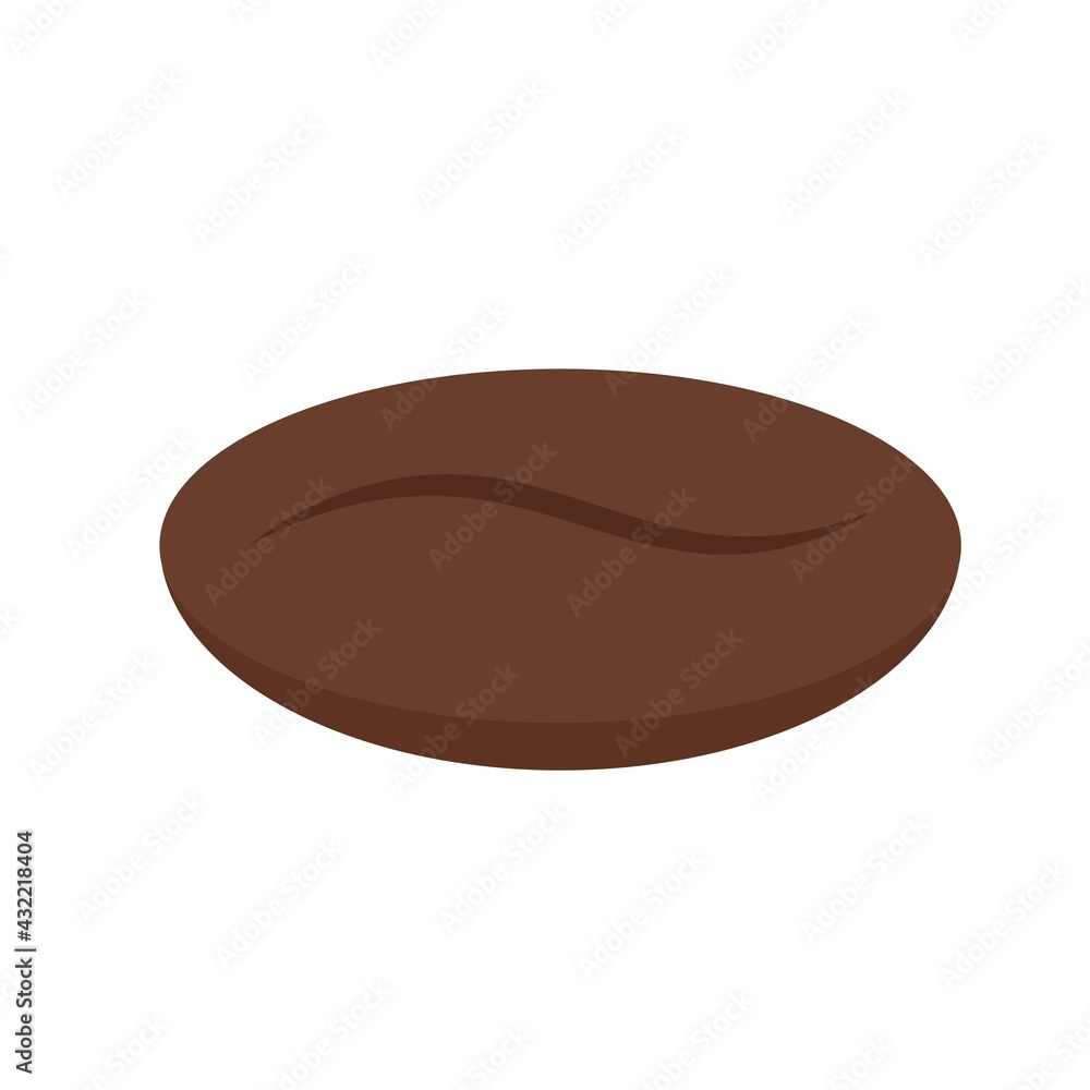 One coffee bean on a white background. Vector illustration with coffee. One coffee bean on a white background. Vector illustration with coffee.