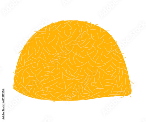 Dry Hay Stack as Crop Harvesting Vector Illustration