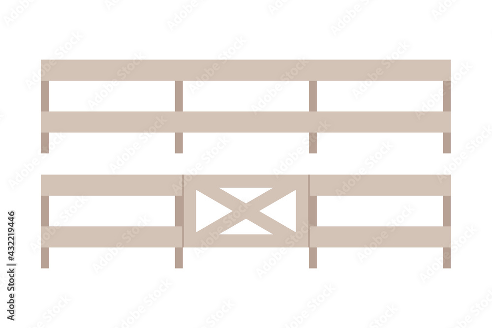 Fence or Hedge as Agricultural and Farming Construction for Separation Vector Illustration Fence or Hedge as Agricultural and Farming Construction for Separation Vector Illustration