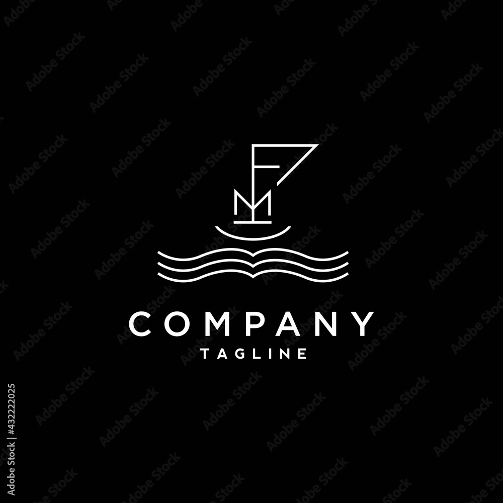 The initials FM logo design forms a modern and elegant boat The initials FM logo design forms a modern and elegant boat