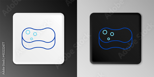 Line Sponge icon isolated on grey background. Wisp of bast for washing dishes. Cleaning service concept. Colorful outline concept. Vector