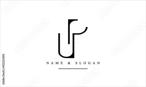 PU, UP, P, U abstract letters logo monogram