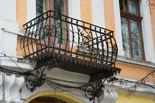 detail of a balcony in Bistrita ,Romania photo