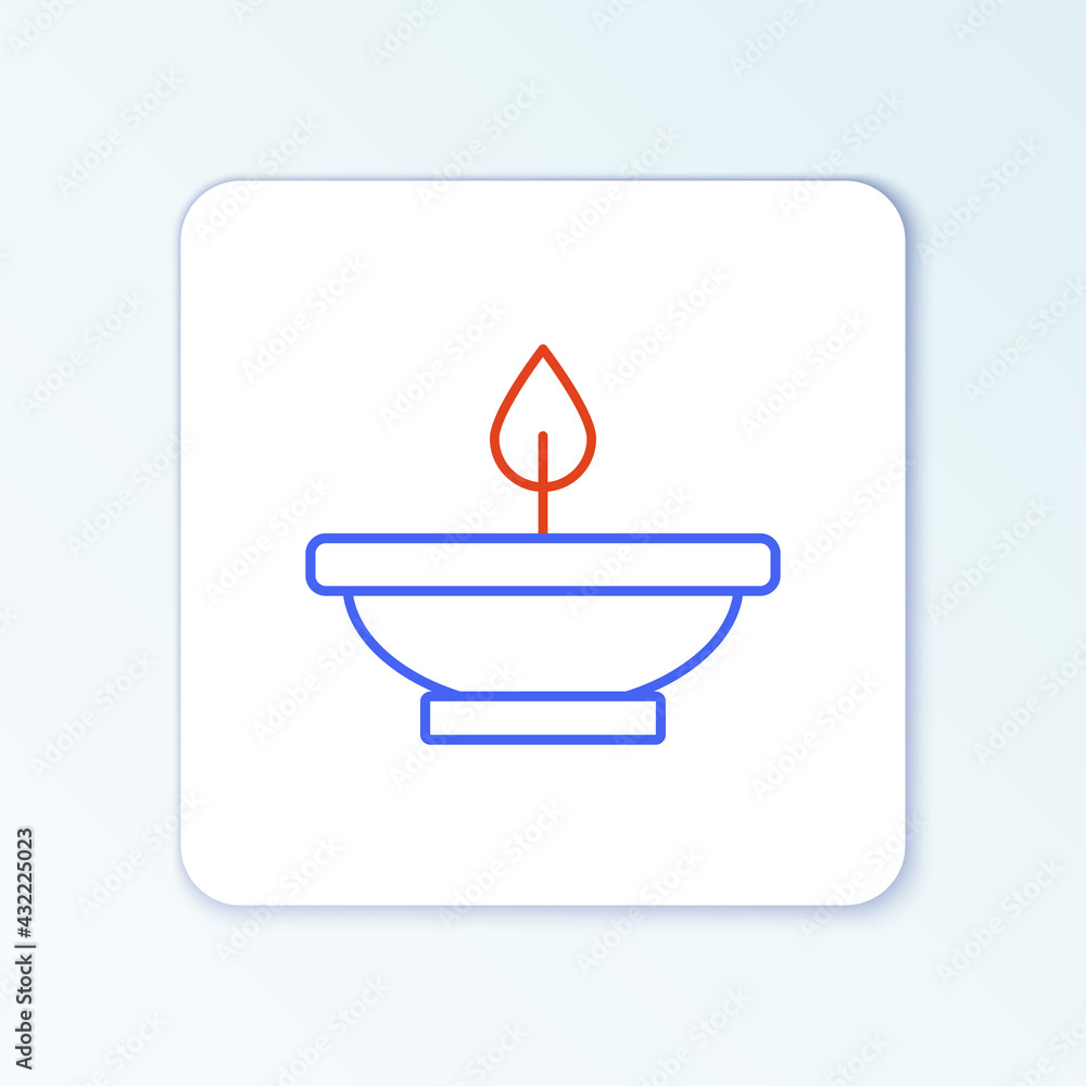 Line Aroma lamp icon isolated on white background. Colorful outline concept. Vector Line Aroma lamp icon isolated on white background. Colorful outline concept. Vector