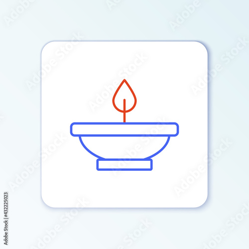 Line Aroma lamp icon isolated on white background. Colorful outline concept. Vector