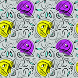 Abstract colorful unusual hand drawn seamless pattern