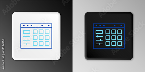 Line Drum machine icon isolated on grey background. Musical equipment. Colorful outline concept. Vector