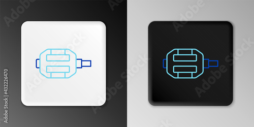 Line Bicycle pedal icon isolated on grey background. Colorful outline concept. Vector