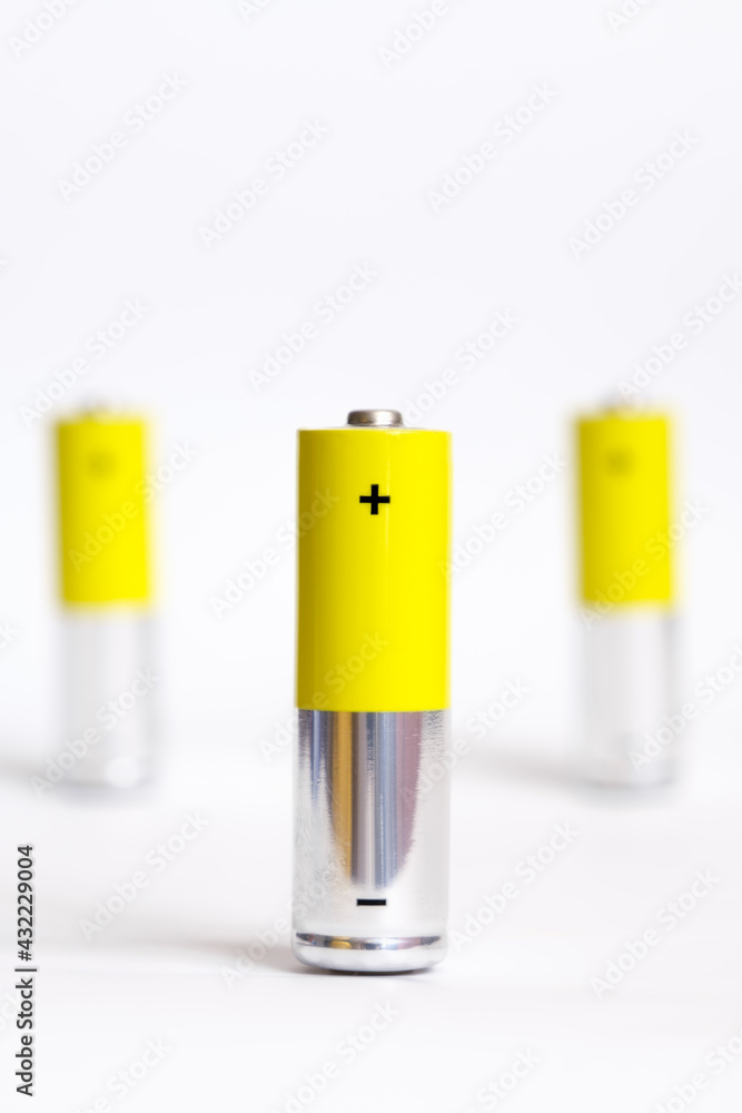 AA Batteries Closeup on white Background AA Batteries Closeup on white Background