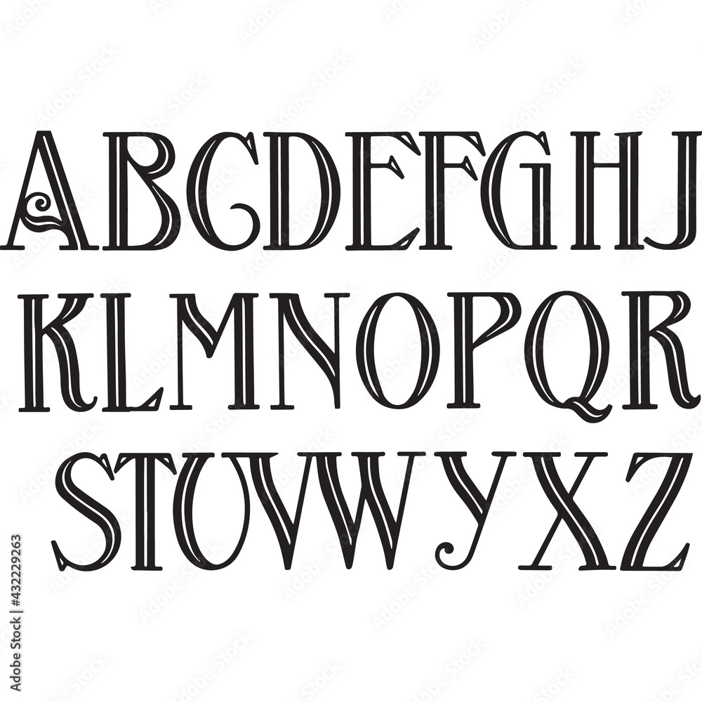 Modern Painters and Designers Alphabet Silhouette Vector