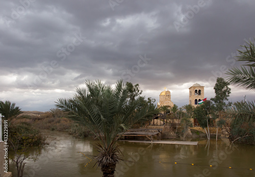 Fototapeta Qasr el Yahud near Jericho, according to tradition it is the place where the Israelites crossed the Jordan River where Jesus was baptized