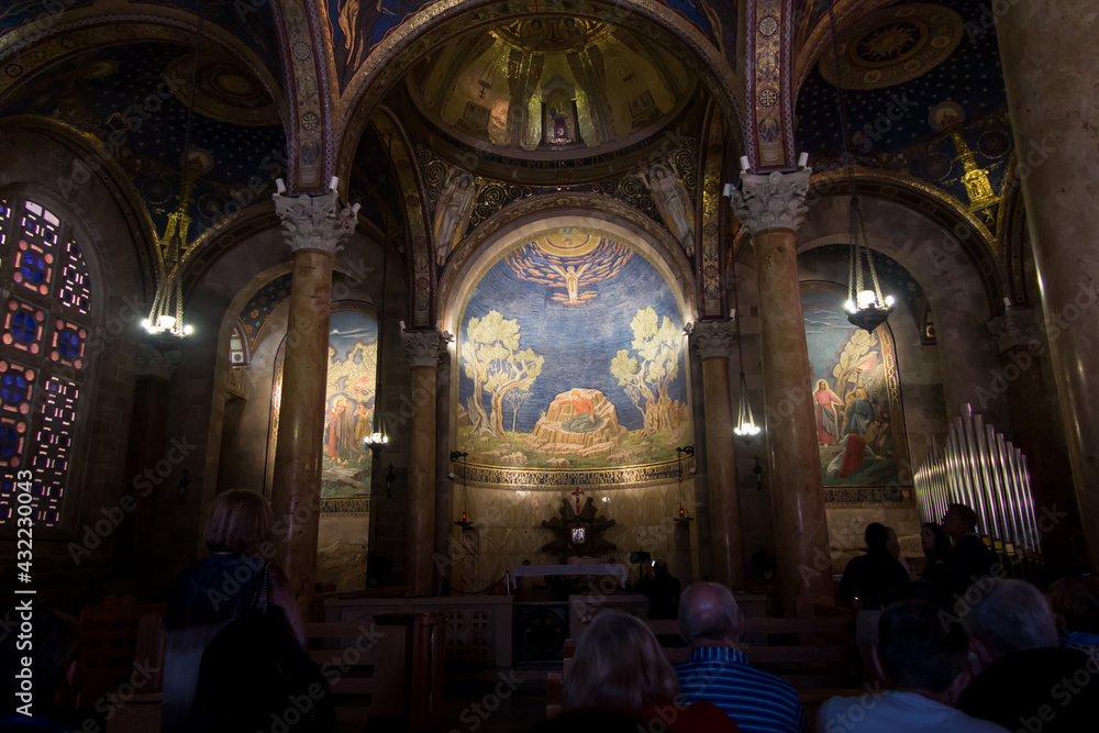 Interior of the Church of All Nations also known as the Basilica of the Agony in Jerusalem.