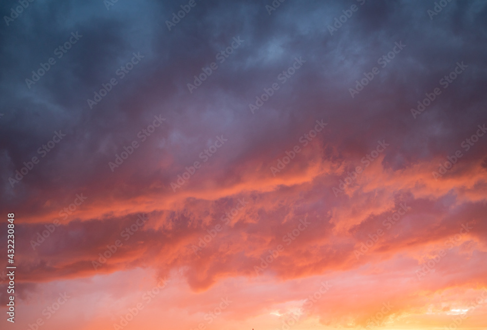 sunset sky background pink and blue