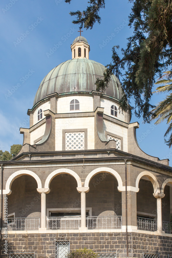 Church on the Mount of Beatitudes by the Sea of Galilee