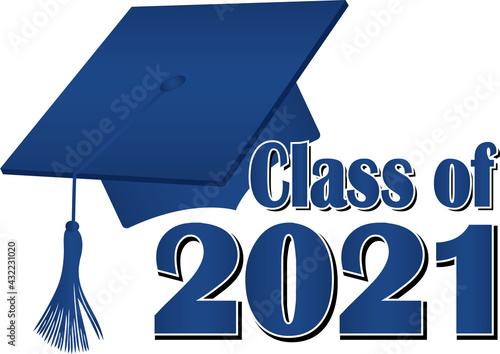 Blue Class of 2021 Graduation Cap