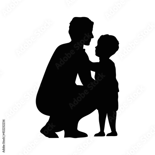 father hugging son