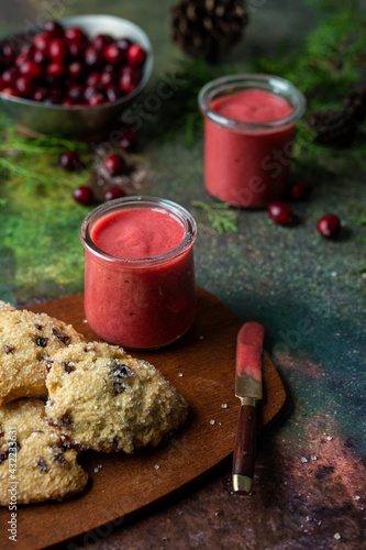 Cranberry scones with cranberry crud