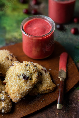 Cranberry scones with cranberry crud
