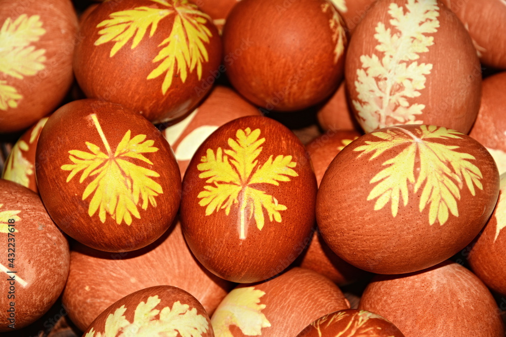 Spring, Easter painted eggs 
