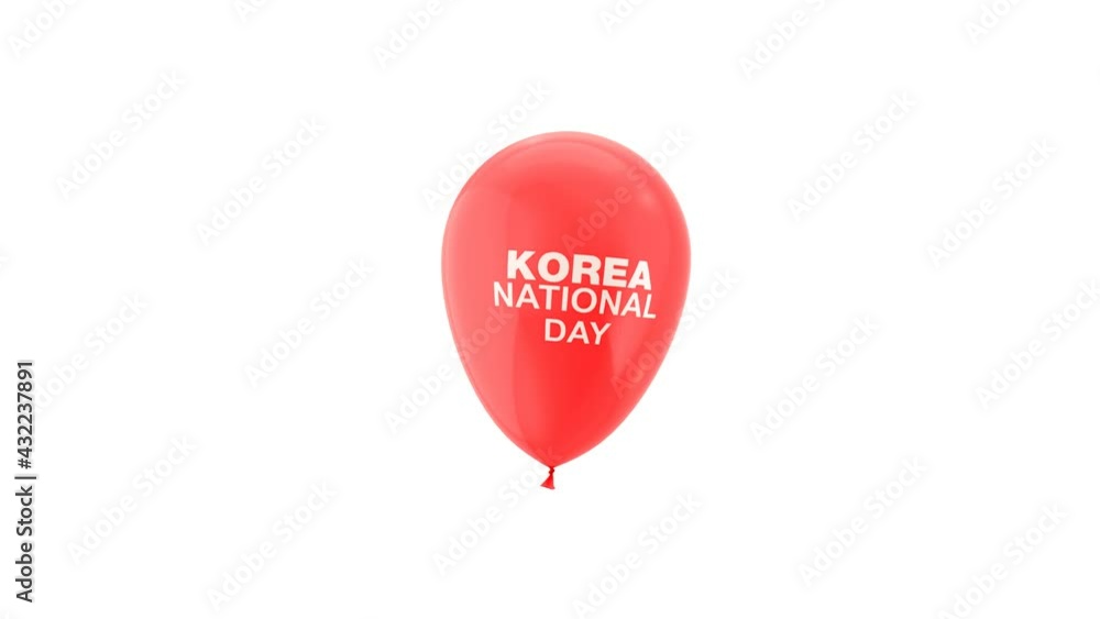 Korea Independence Day, National Day Celebration Balloon with Luma Matte and Green Screen. Korea Independence Day, National Day Celebration Balloon with Luma Matte and Green Screen.