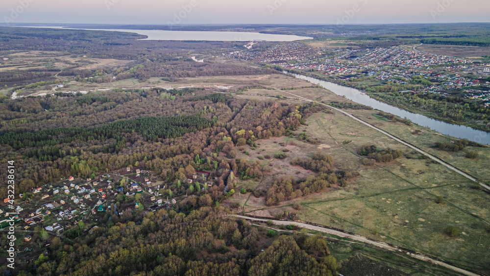 dacha village in a forest area