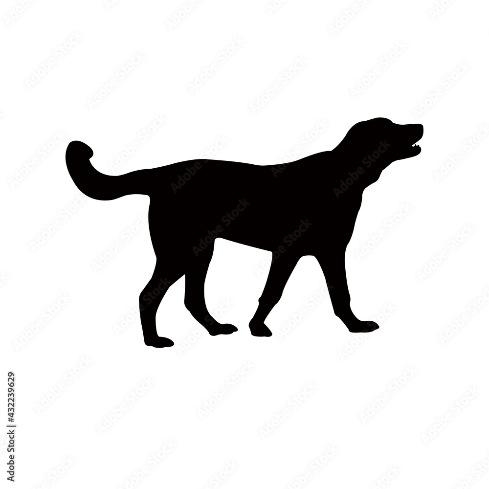 a dog animal body silhouette vector