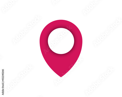 Flat simple marker with map vector icon template design colorful. Modern plan pointer banner logo template. GPS Navigation system pin illustration on white background. Mobile application sign