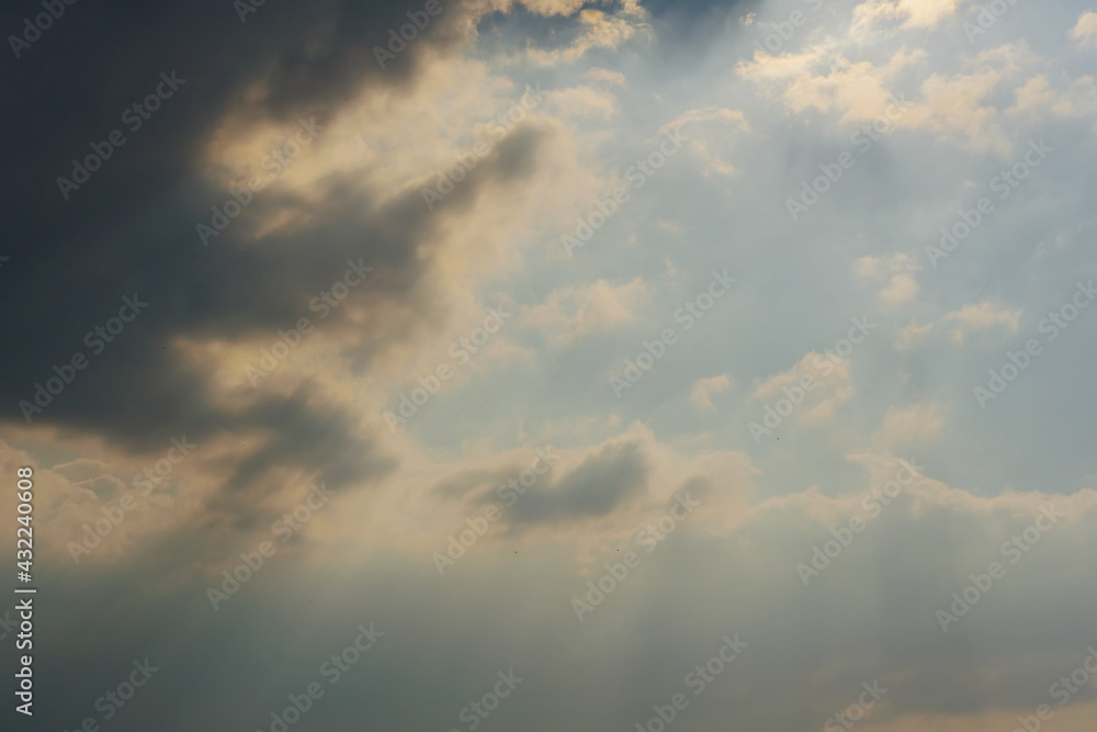 Beautiful calm cloudy sky background. Nature wall paper
