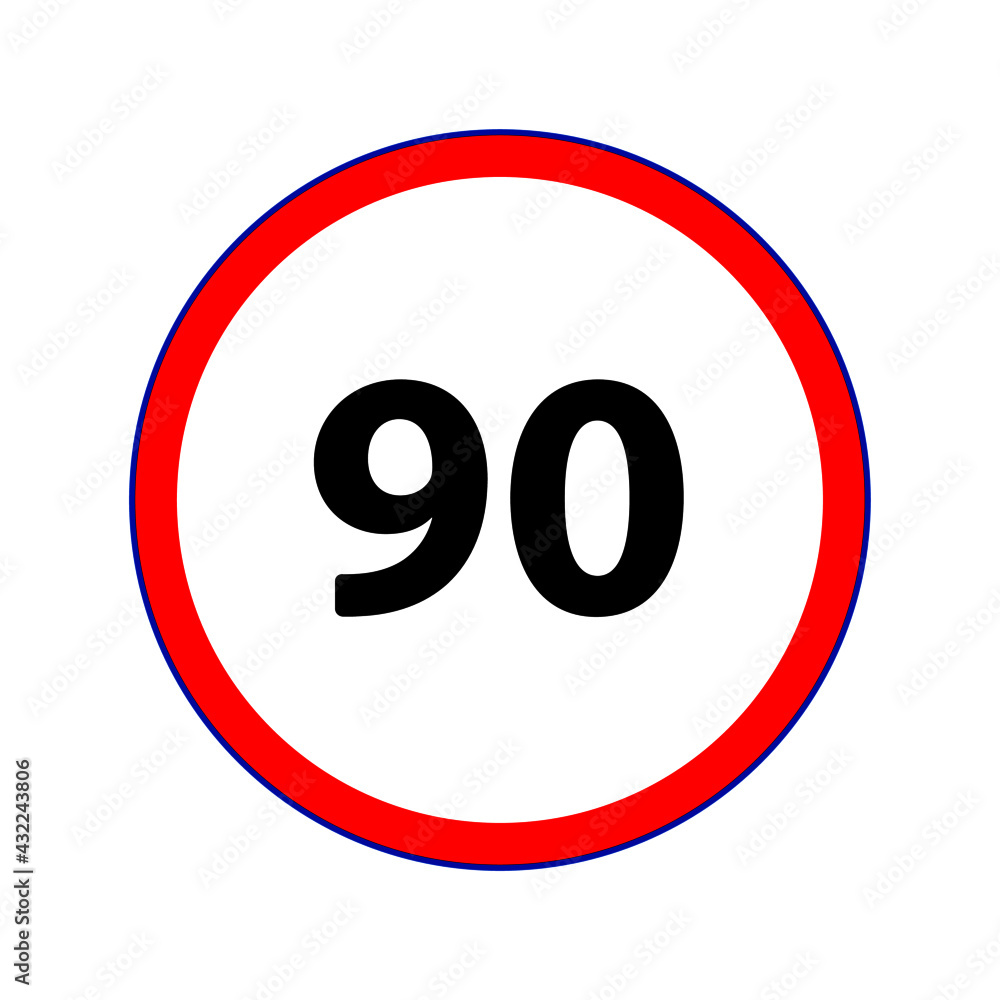 Traffic symbol indicating the 80 KM maximum speed limit. Vector design EPS 10 Traffic symbol indicating the 80 KM maximum speed limit. Vector design EPS 10